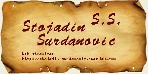 Stojadin Surdanović vizit kartica